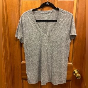 Set of 2 V-Neck Tshirts- Grey, White
